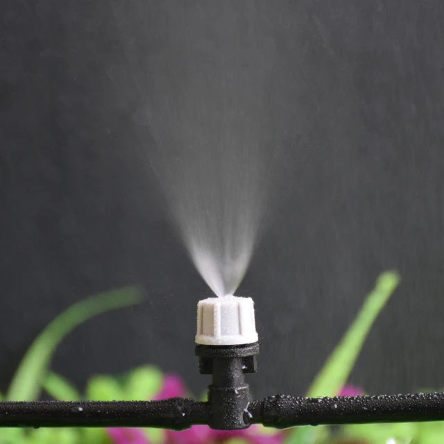 10 Darabos Mikro Csepegtető Öntözés Hibás Fúvóka Narancssárga Szürke Kerti Spray Hűtő Sprinkler 1/4 Póló Barb Csatlakozó - Image 3