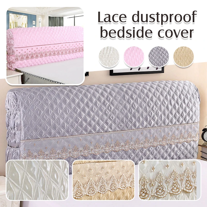 European Fabric Leather Bed Head Back Cover Headrest Lace Dust Proof Bed Headboard Cover Princess Luxurious Bedside