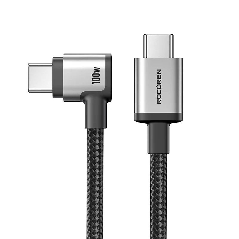 ตัวเลือกสินค้า สายชาร์จ USB Type-C ข้อศอก 90 องศา ความเร็วสูง PD100W