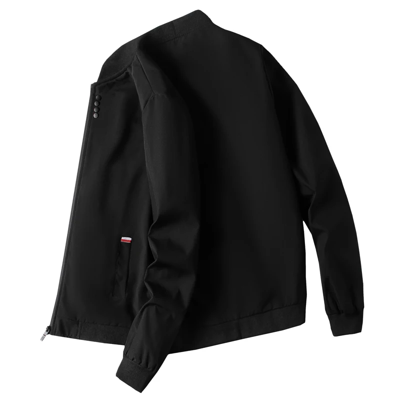 Negro - Chaqueta Deportiva Fina Corta Viento para Hombres
