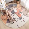 Cartoon Round Fluffy Carpet Living Room Rainbow Bedroom Rugs For Kids Room Plush Nursery Play Mat For Children Soft Baby Rug 5