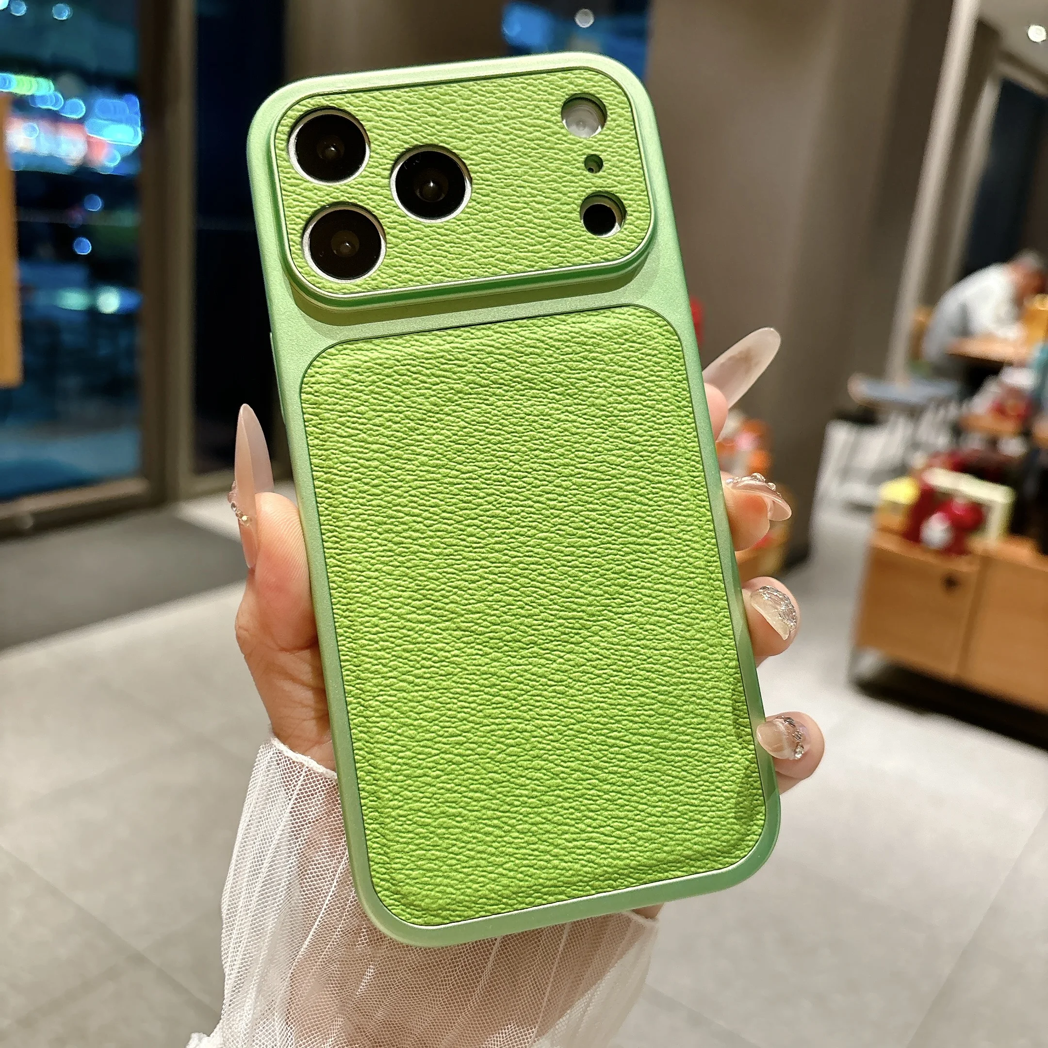 Matte Leather Magnetic Phone Case with Camera Protection and Shockproof Design