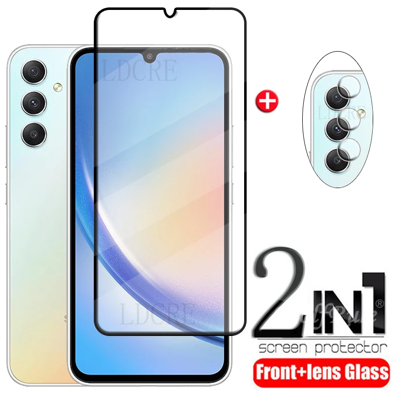 2-In-1 Per Samsung Galaxy A34 Glass Per Samsung A34 5G A04 A04E A23 A04S A13 A14 Proteggi Schermo Per Samsung A34 5G Lens Glass