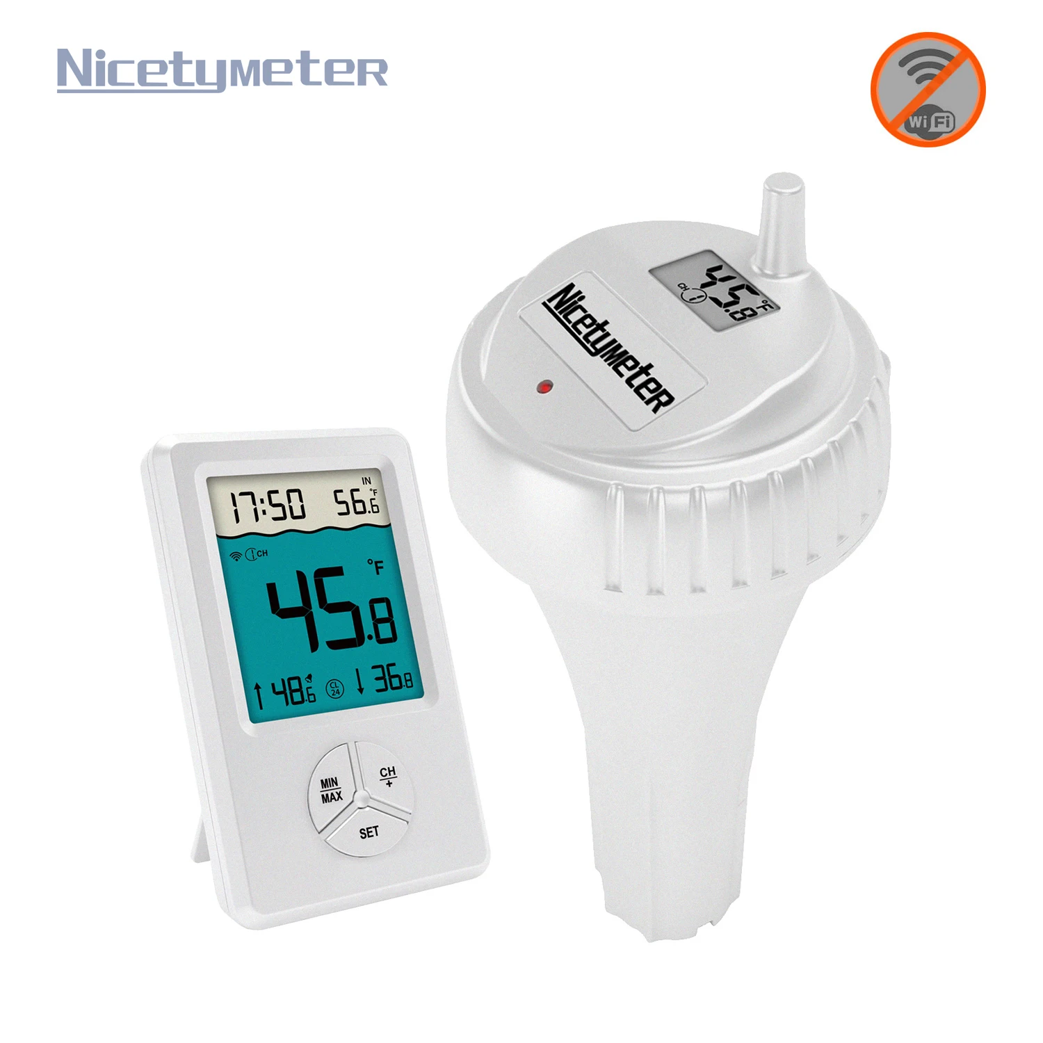 NicetyMeter Wireless Floating Pool Thermometer Indoor Outdoor Digital Temperature Monitor Swimming Pool SPA Hot Tubs Ponds