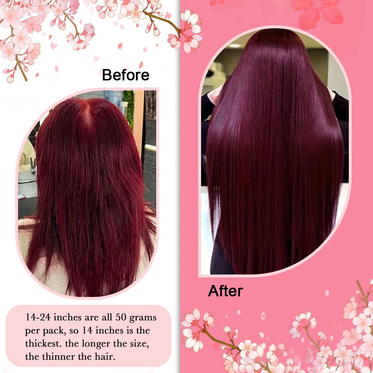 Senmy Micro Loop Human Hair Extensions Real Human Hair Micro Link #99J Wine Red Beads Extensions 1g/s 50g