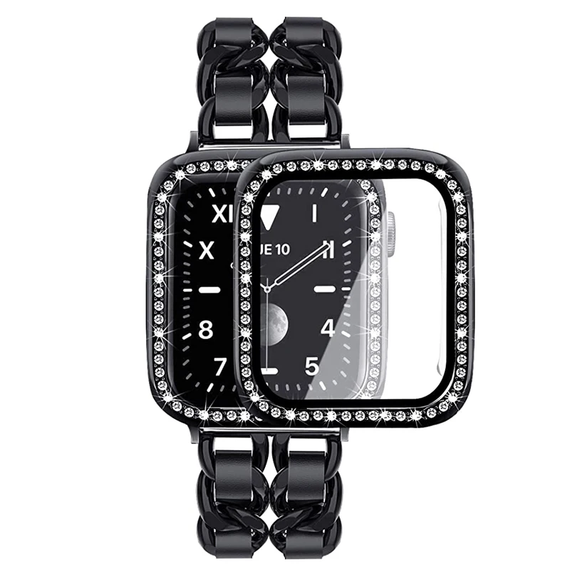 Metal Strap+Case For Apple Watch Band 45mm 41mm 44mm 40mm 42mm stainless steel Link Bracelet for iWatch 8 7 6 5 4 SE Correa Case