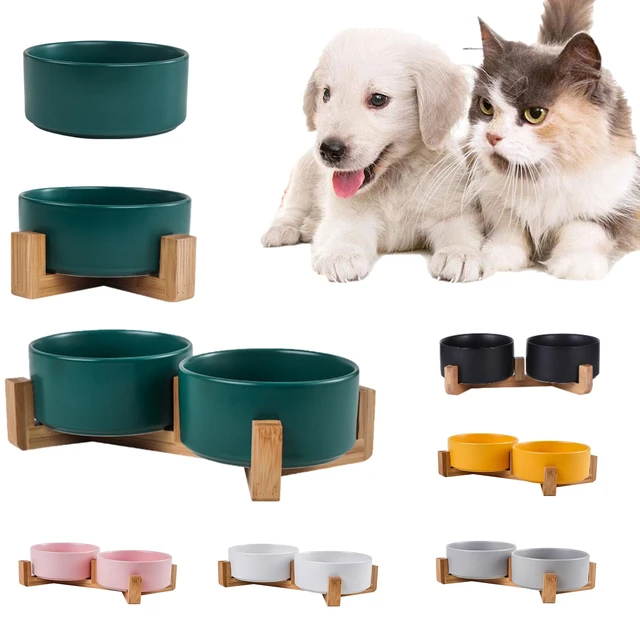 Lovely Cat Dog Bowls Bamboo Frame Stand Ceramic Bowls for Small Dog Cat  Drinking Eatting Pet Feeder Best Selling Pet Supplies - AliExpress