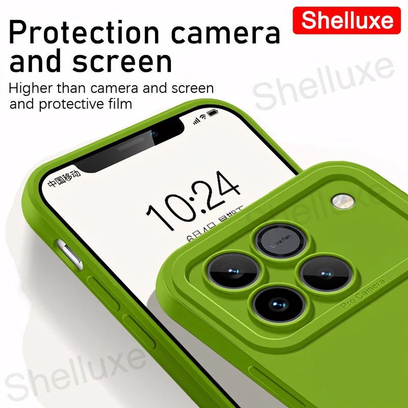 Enhanced Liquid Silicone Shockproof Phone Case with Silky Feel – Square Design