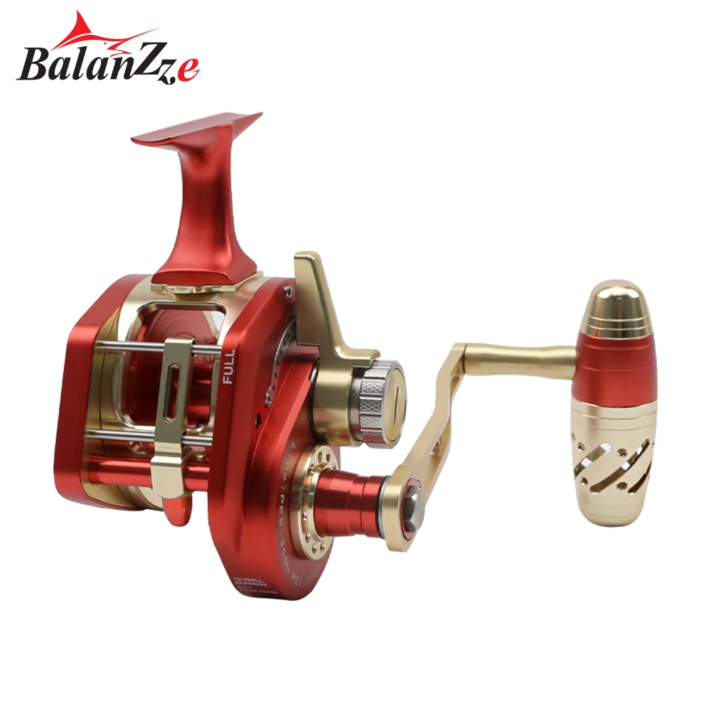 Balanzze Sea Fishing Reel Full Metal Slow Pitch Jigging Reel Saltwater  13+2BB Trolling Reel Professional Fishing Jigging Wheel