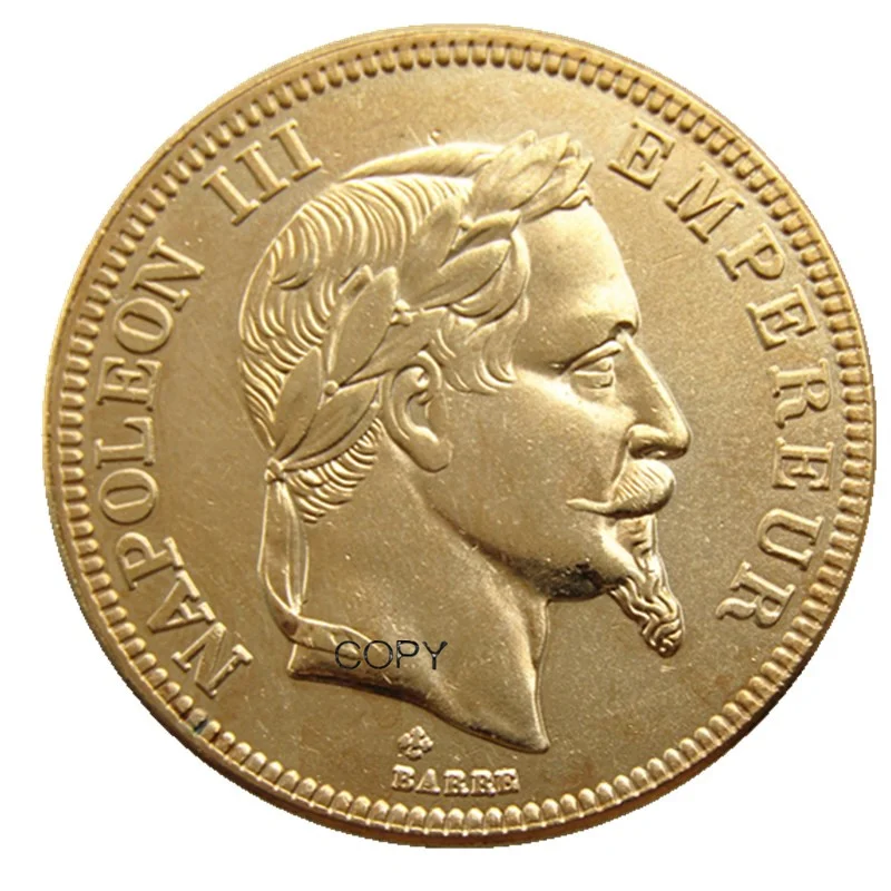 

Франция 1862B 100 франков, Золотая копия монеты Наполеона III