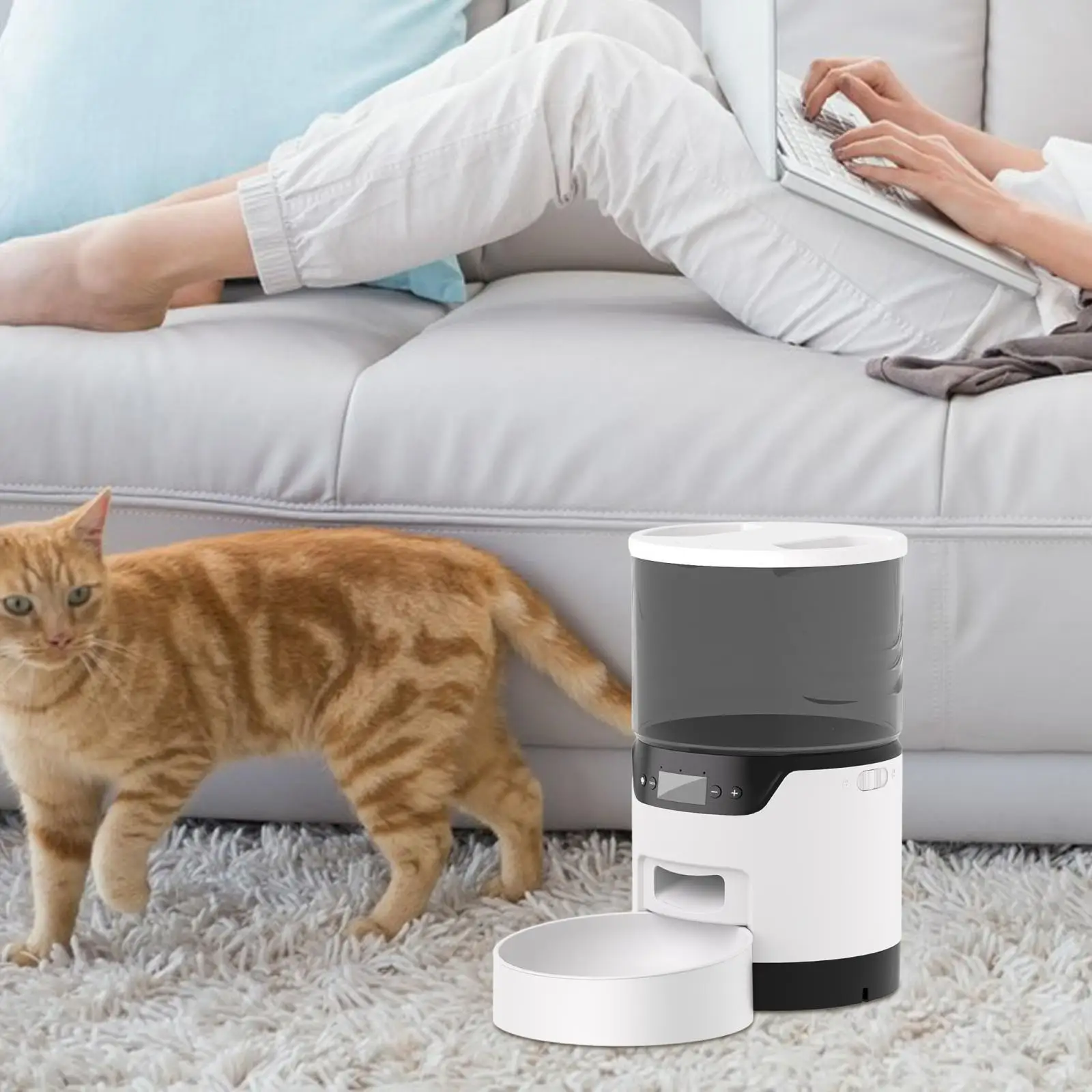 

Automatic Dog Feeder 3L Voice Function Dry Food Dispenser Timed Cat Feeder for Kitty Indoor Cats and Dogs Kitten Multiple Pets