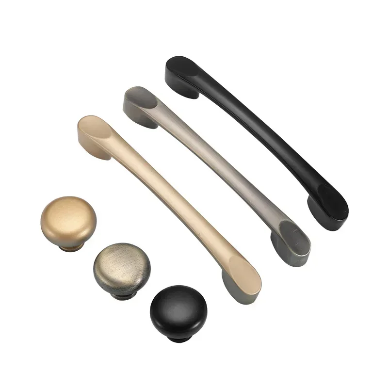 American Style Cabinet Handles Black Gold Gray Aluminum Alloy Kitchen Cupboard Door Pulls Drawer Knobs Furniture Handle Hardware
