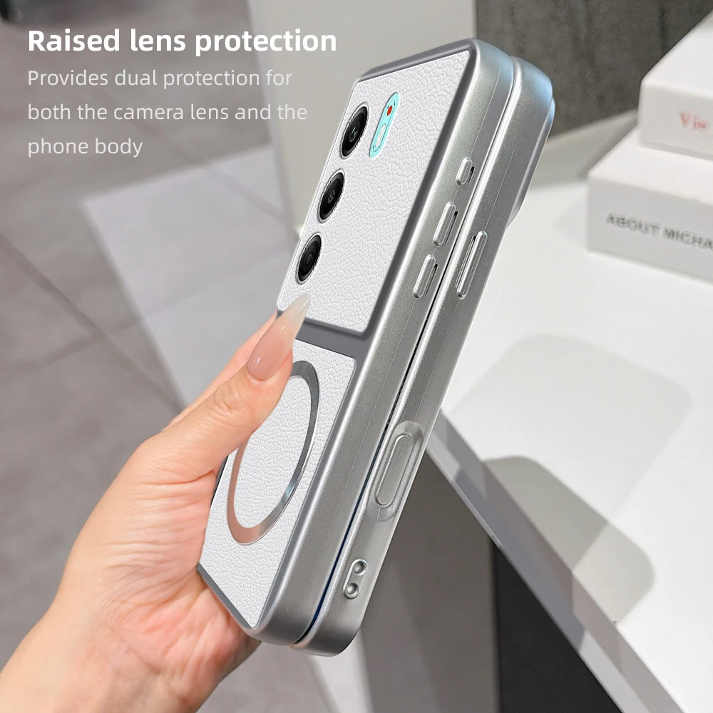 Luxury Leather Matte Magnetic Soft TPU Phone Case
