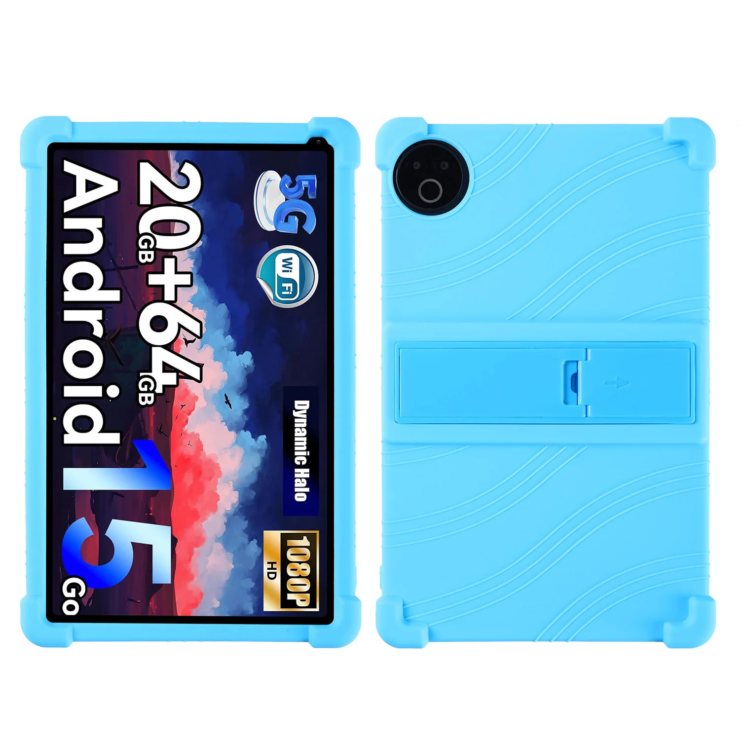 Shockproof 10-Inch Tablet Case with Adjustable Stand and Silicone Cover