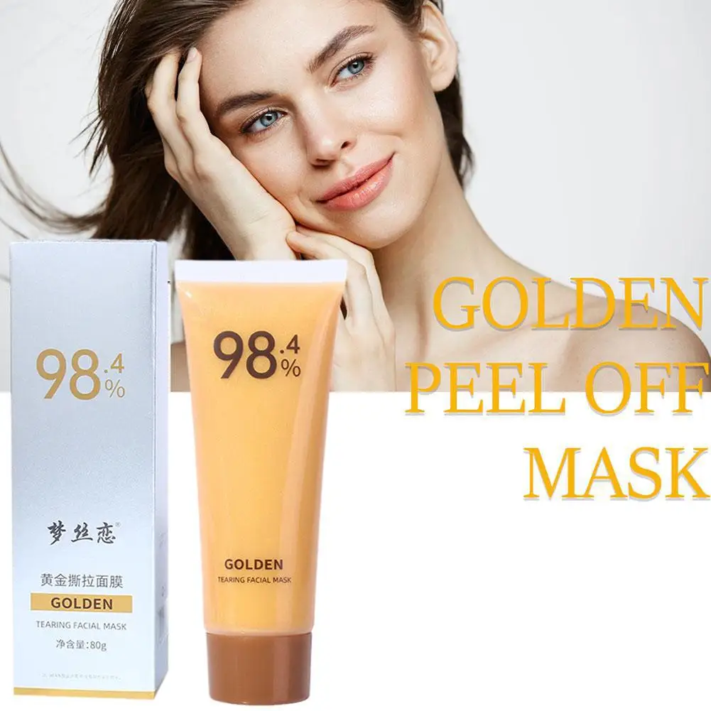 

80g Gold Foil Peel-Off Mask Peel Off Anti-Wrinkle Face Mask 98% golden Mask Facial For Deeply Cleans Skin Care W3S5