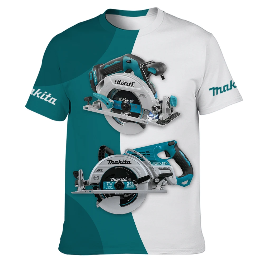 edderkop Advarsel Bolt Summer Makita Tools Retro 3d Printed Men's T-shirt Casual Crew Crewneck  Fashion Blazer Loose Breathable Plus Size Clothing - AliExpress