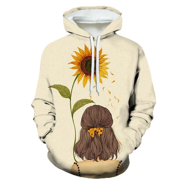 

Hot Products 3D Printing Sunflower Hoodie Casual Trend Comfortable Unisex Long Sleeve Sweatshirt