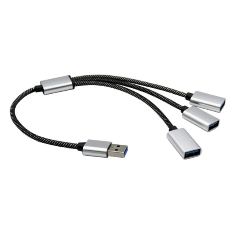 USB 분배기 케이블, USB 남성 3/2 USB 2.0 여성 연장 코드, USB 포트 허브 데이터 및 충전기 전원 분할 어댑터