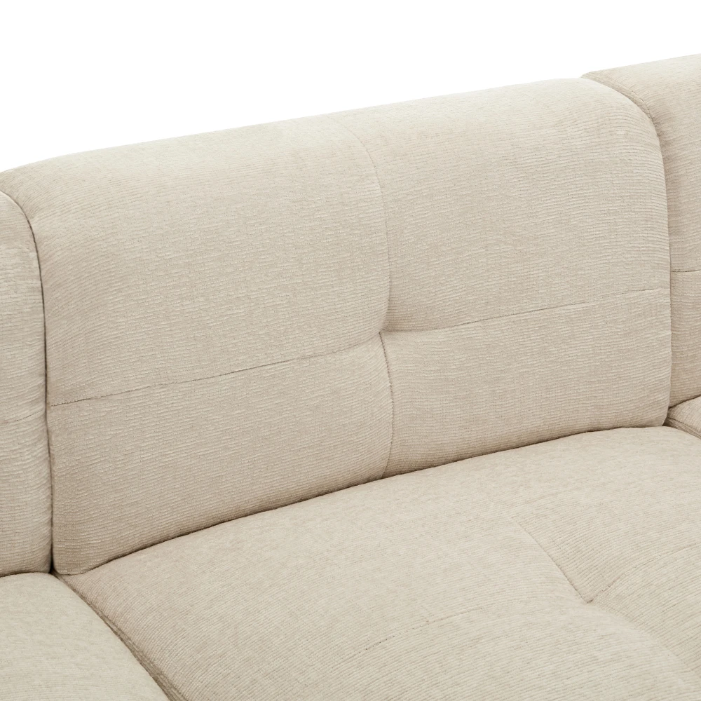 3-Sitzer-Sofa, mit Stauraum, L-förmiges Ecksofa mit abnehmbarem Fußhocker und 2 Kissen, geeignet für Wohnzimmer, Büro – Detail 21