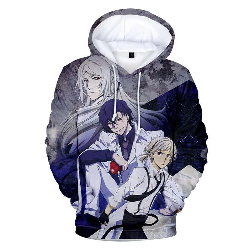 

Anime Graphic Hoodies 3D Bungou Stray Dogs Hoodie Teenager Kids Long Sleeve Pullover Sweatshirt Women Men Streetwear Hoodies Top