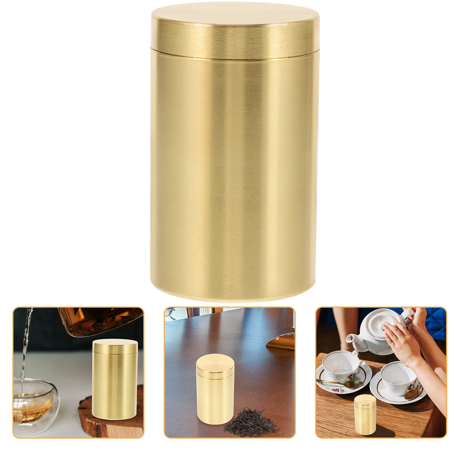 

Seal Tea Canisters Metal Round Coffee Tea Candy Storage Can Box with Lid Loose Leaf Tea Container for Home Kitchen