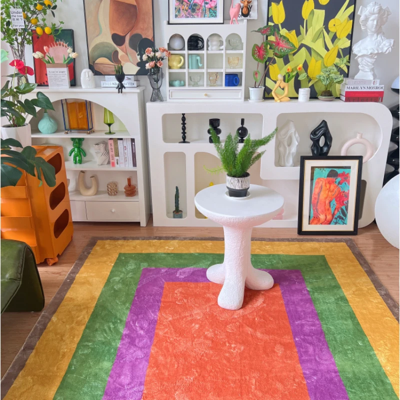 

Living Room Decorative Carpets Fashion Trendy Cool Colorful IG Cloakroom Large Area Soft Thickened Modern Bedroom Dresser Rugs