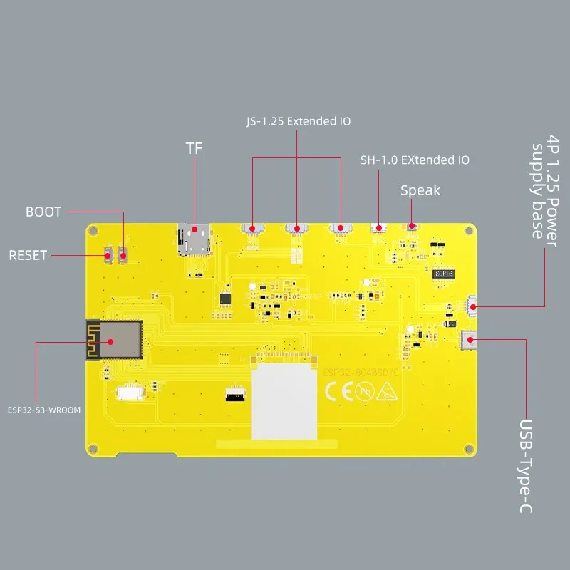 Display Inteligente com Tutorial para Arduino Esp32-s3 Lvgl Rgb Lcd Módulo Tft Hmi 8m Psram Flash 16m Wi-fi Bluetooth 800x480 Tutorial - Imagem 4