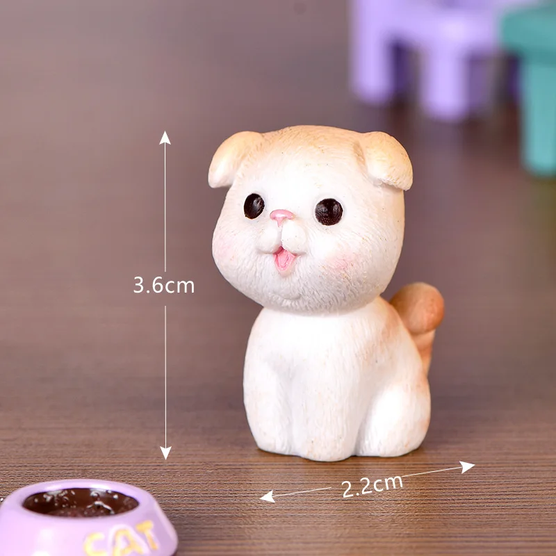 MINI kitten Birthday Party Cake Topper Decor Doll Cartoon Bench Fish Cat Bowl Children's Day Dessert Miniature doll cake topper cake toppers