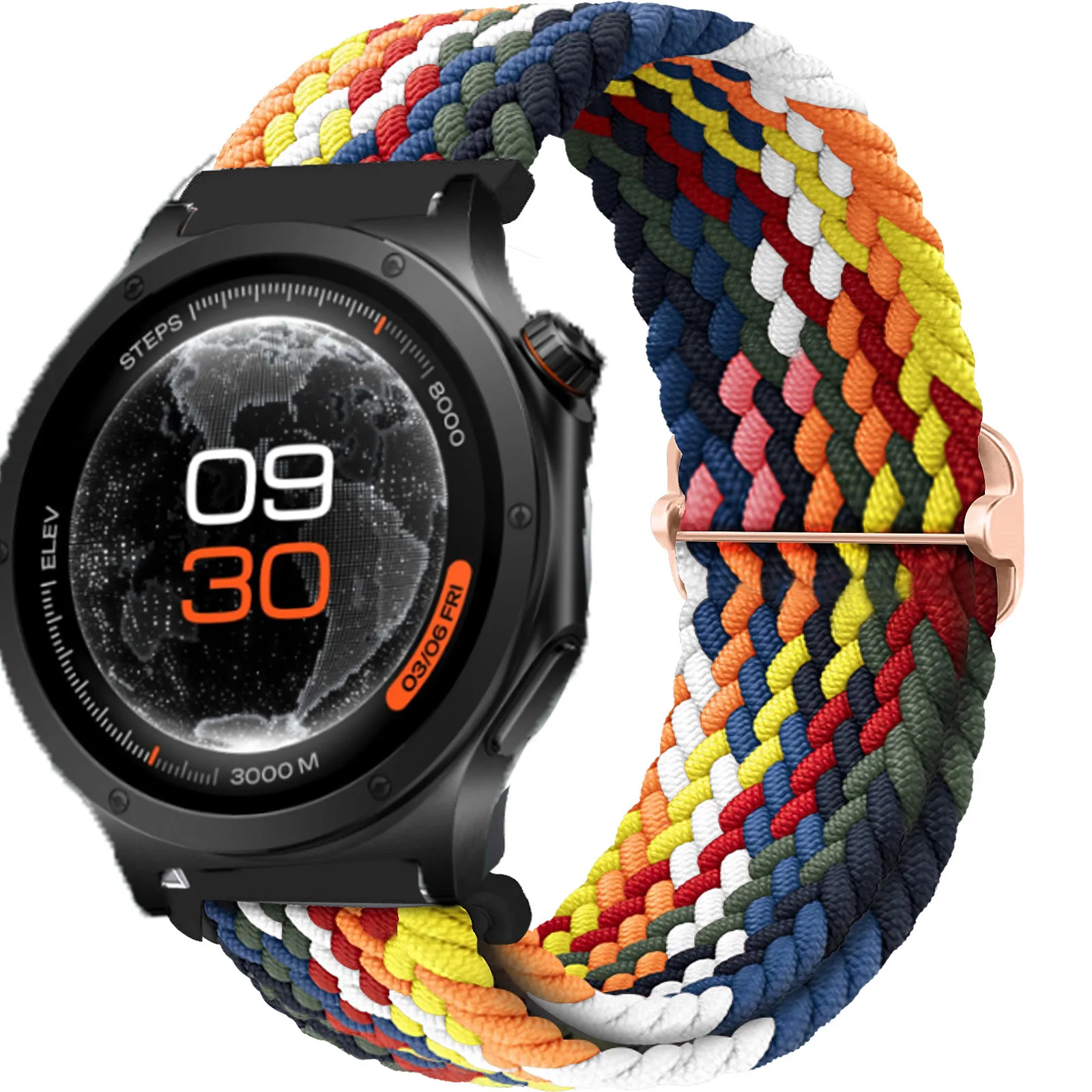 22mm Sport Nylon Braided Bracelet Smartwatch Strap Accessories