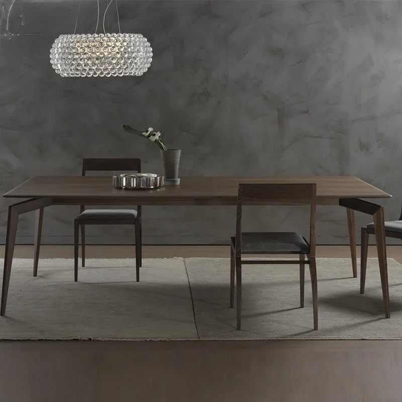 

North American black walnut solid wood table Nordic simple Italian restaurant living room designer worktable classic long table