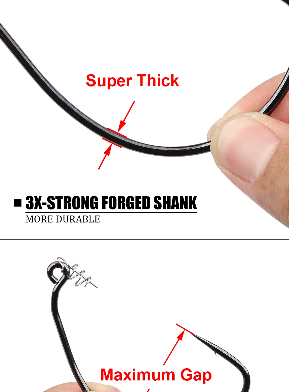 Spinpoler 5/0 7/0 10/0 Swimbait-Haken Raptor Ungewogen Wide Gap 3x-Starker geschmiedeter Schaft für weichen Köder Angelköder Salzwasser Meer – Detail 5