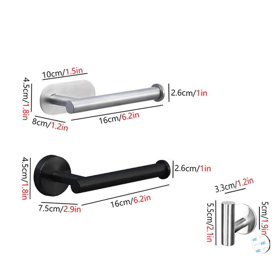 Stainless Steel Toilet Roll Paper Holder Self-Adhesive Bathroom Punch-Free Towel Rack Wall Mount Toilet Tissue Accessories paper towel holder toilet paper holder toilet paper rack toilet roll holder paper towel rack tissue holder