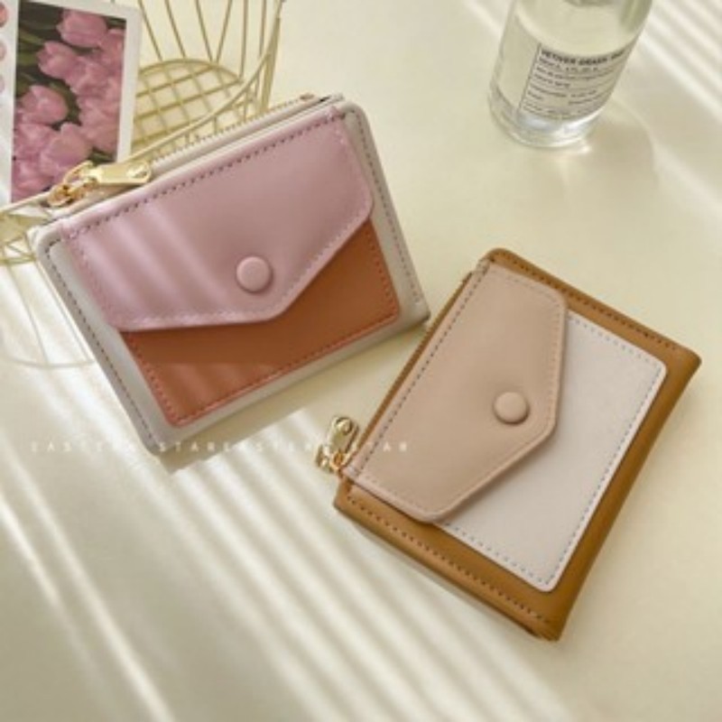 New Wallet Women's Colored Zipper Wallet Student Multi functional Large Capacity Change Bag Card Bag