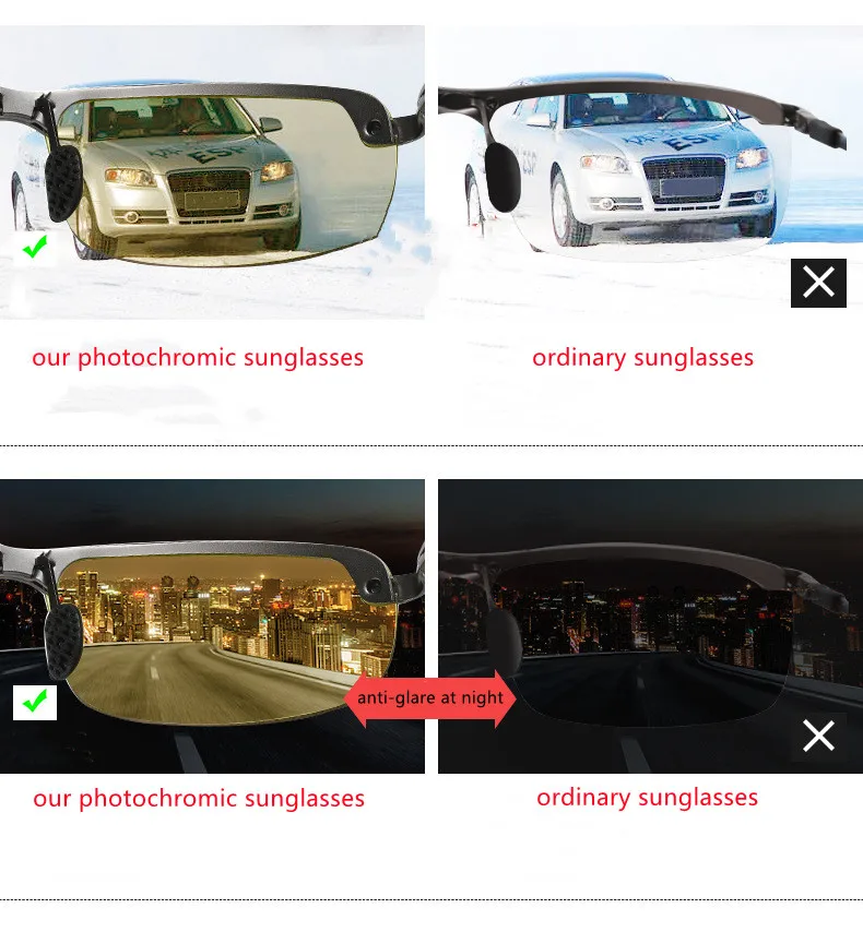 Men Women Photochromic Sunglasses Polarized Driving Chameleon Glasses Color Change Sun Glasses Day Night Vision Driver Eyewear driving glasses photochromic sunglasses night vision sunglasses polarized sunglasses