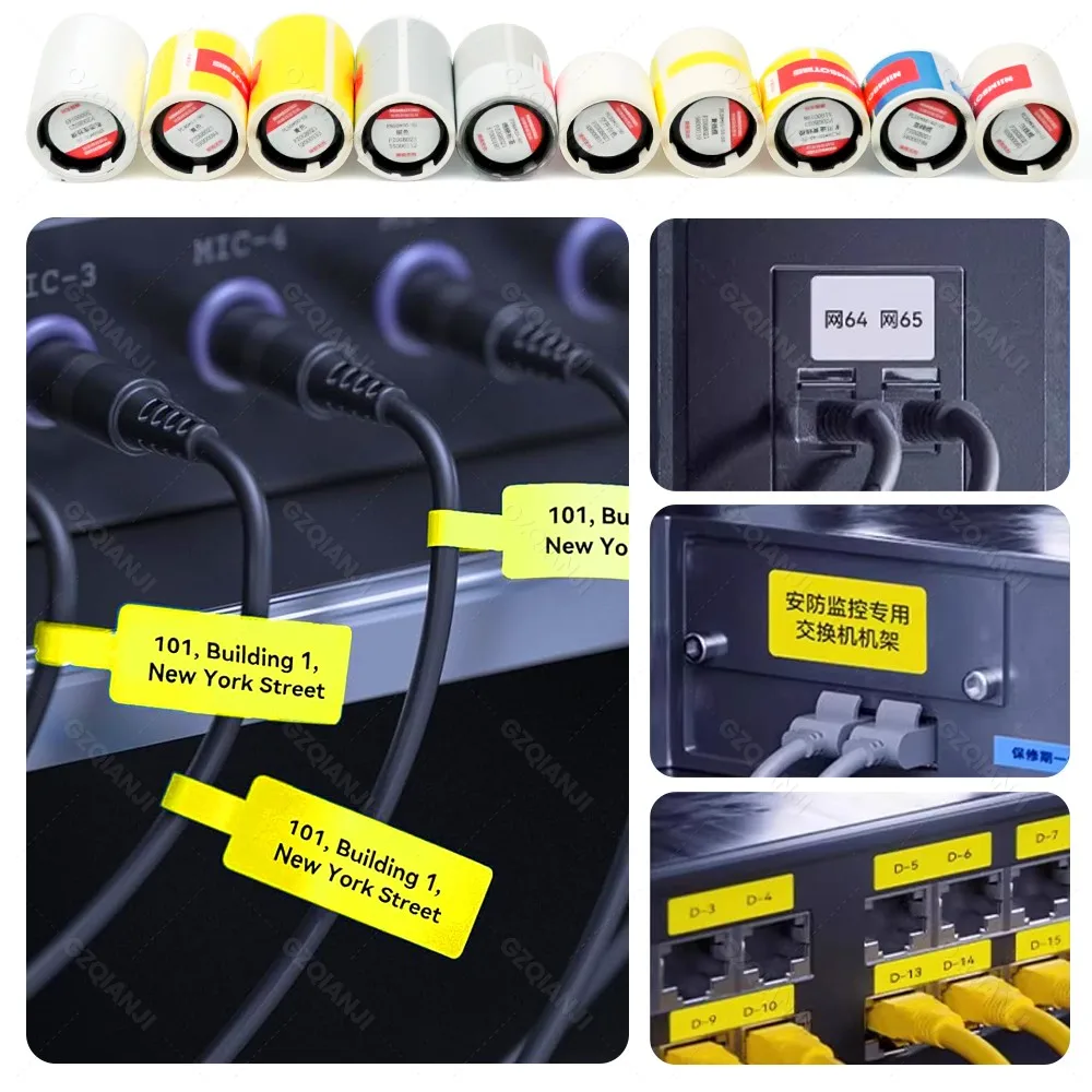10Rolls Original Niimbot M2 Cable Label Sticker Self-adhesive Waterproof Price Name Tag Thermal Paper Rolls Long-term Storage