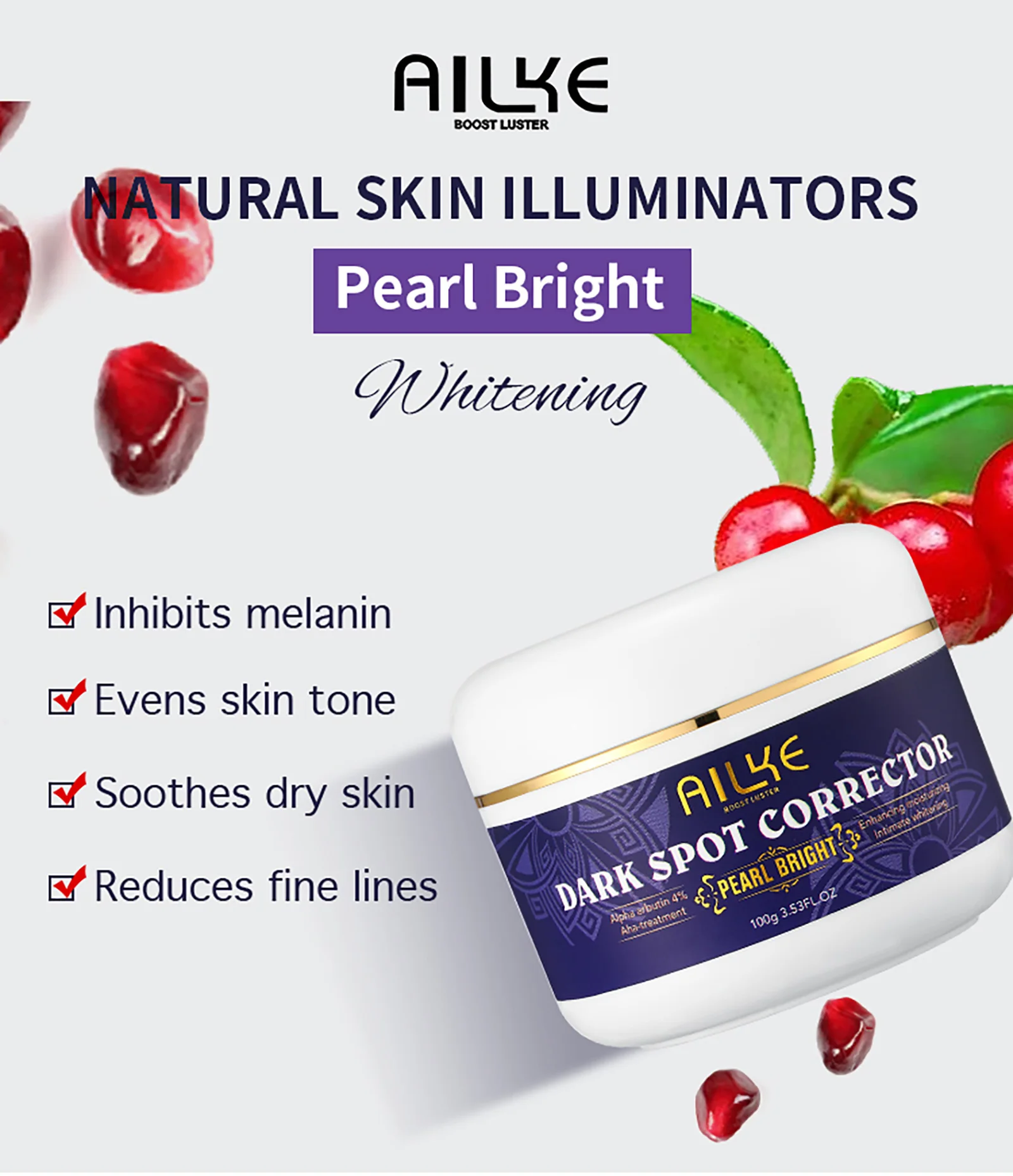 AILKE Skin Care Range Double-Glutathione, Whitening Serum, Dark Spot Face Cream, Glowing Soap, Women Bleach beauty Cosmetics 2