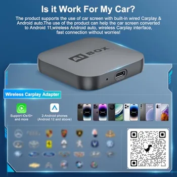 Wireless CarPlay Adapter for OEM Wired CarPlay/Android Auto Cars: ABS Plastic Black Plug-and-Play Netflix/YouTube Streaming wit 3