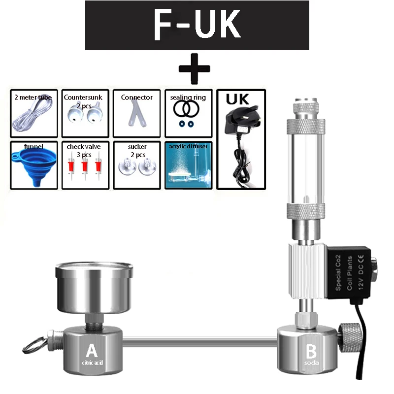 Aquarium DIY CO2 generator System kit CO2 generator bubble Counter Diffuser with Solenoid Valve For Aquatic Plant growth upplies fish tank decorations Aquariums & Tanks