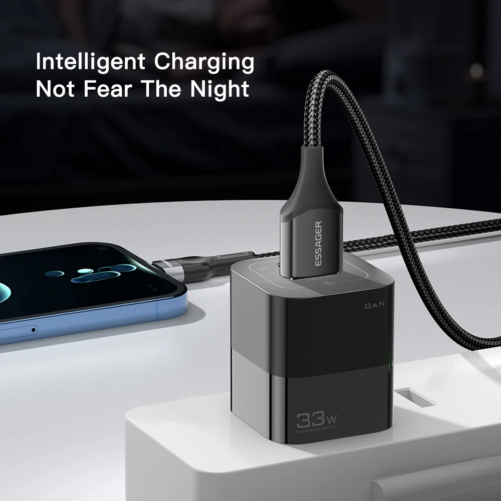 Essager 33W USB C Charger GaN PD 3.0 Fast Charging For iPhone 13 Pro Max 12 11 Type C Portable Phone Charger For Xiaomi Samsung