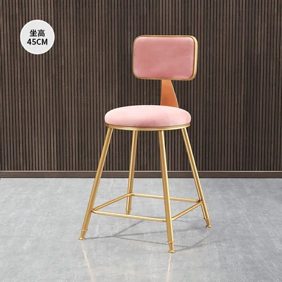 Velour Fabric Dining Chair Luxury Shower Camping Kitchen High Bar Chair High Kitchen Stool Cadeiras De Jantar Designer Furniture 45cm