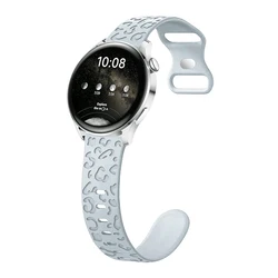 Premium Engraved Leopard Silicone Sport Band - 20mm Strap for 20mm watch band (13 Cloud gray)