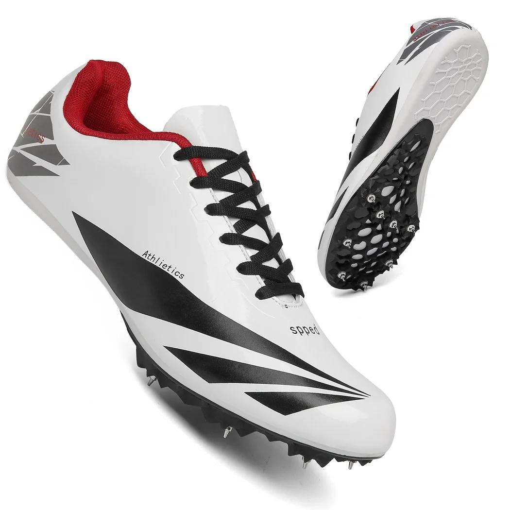 New Arrival Spiked Shoes Men Track and Field Spikes Sneakers Women Running Shoes for Boy Lacing Athletic Shoes Training Shoes