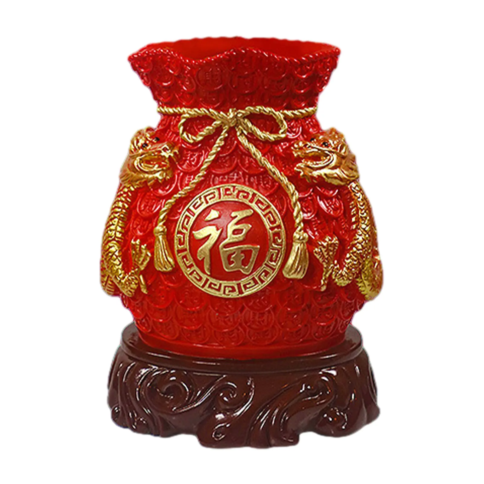 Spring Festival Purse Bag Feng Shui Vase Ornament Decorative Sculpture Planter Pot Resin Material for Bedroom Multipurpose