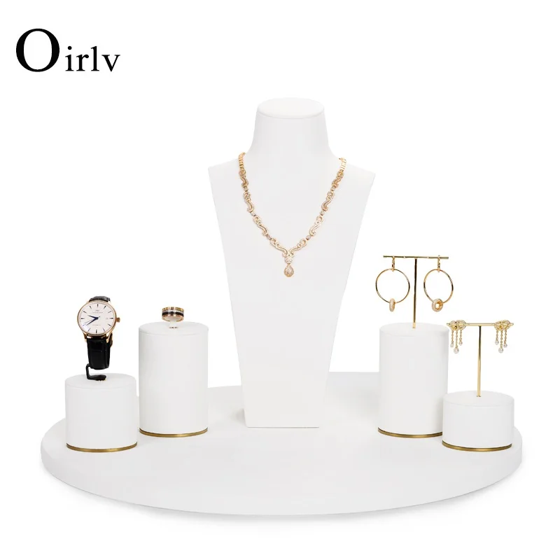 

Oirlv из искусственной кожи белый дисплей для шкафа