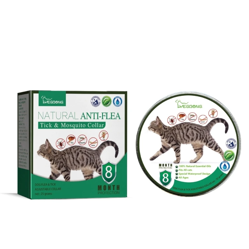 

Pet Fleas Collar for Cats Fleas Ticks Prevention Collar Anti-Mosquitoes& Insect