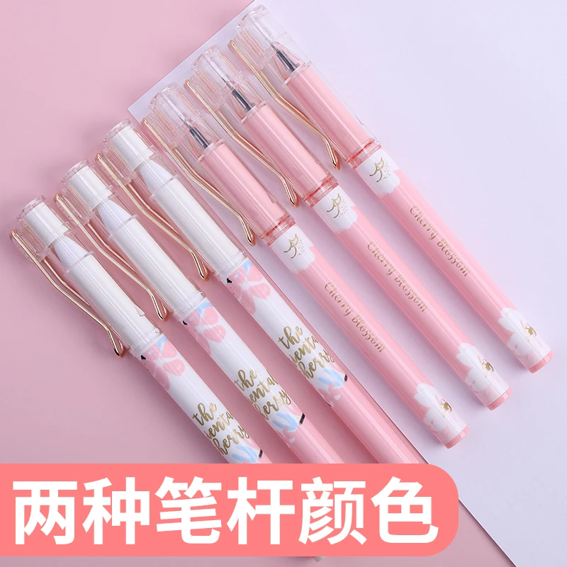 cosas baratas envio gratis kawaii pens school supplies gel pen set Japanese  Pink Cherry Blossom Season 0.5 black Gel Pens - AliExpress