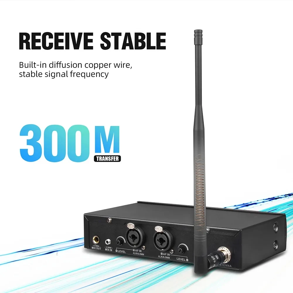 Debra Audio ER-102 UHF Wireless In Ear Monitor System Professional with Monitoring Type for Stage, Recording Studio, Musicians