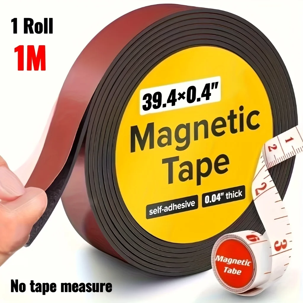 Industrial Strength Magnetic Adhesive Tape for Crafts, Art, Whiteboards, and Office Use