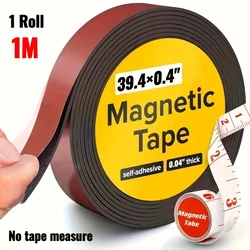 Industrial Strength Magnetic Adhesive Tape for Crafts, Art, Whiteboards, and Office Use (1pc Black)