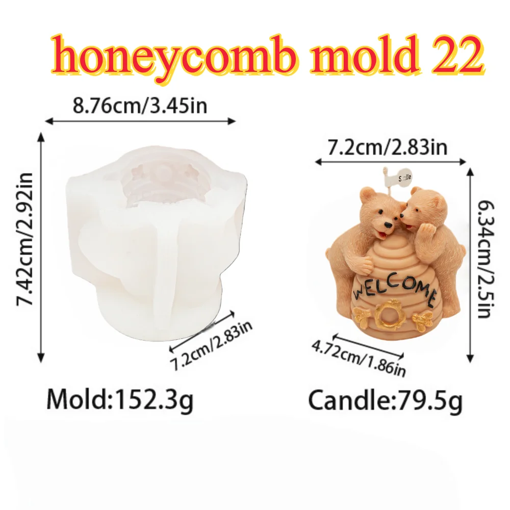 Honeycomb Beeswax Silicone Mold for Candle and Foundation Crafting